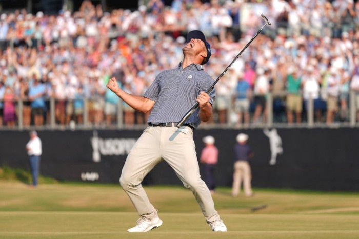 Golfer celebrates at 2025 US Open Final Round