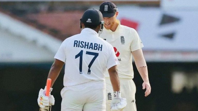 Rishabh Pant hits Ben Stokes, funny reaction